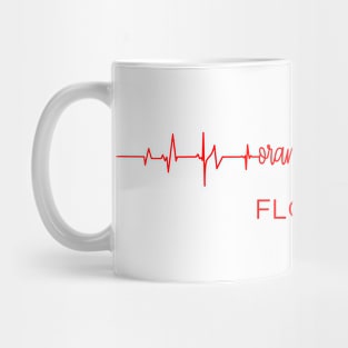 I Love Orange Park Florida USA Heartbeat Funny T-Shirt For Men Women Custom Mug